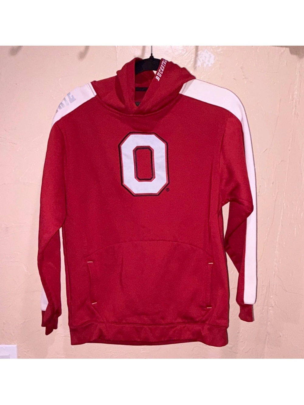 XL Boys 18-20 Genuine Stuff Ohio State Buckeyes Red/White Hoodie(18”W,28”L)